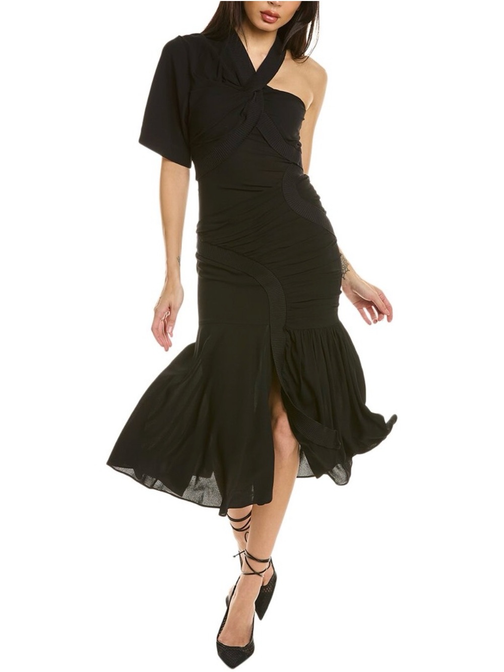 Stella McCartney Emmeline Crêpe One-Shoulder Midi Dress - Picture 4 of 7